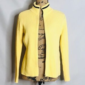 TOMMY HILFIGER yellow sweater w/ zipper size M